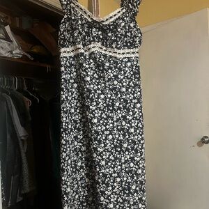 Inspired Hearts Black and White Floral Maxi Dress